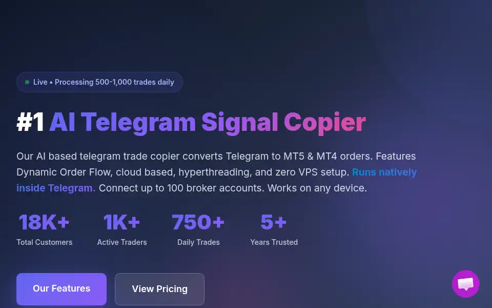 Screenshot of telegramfxcopier.io