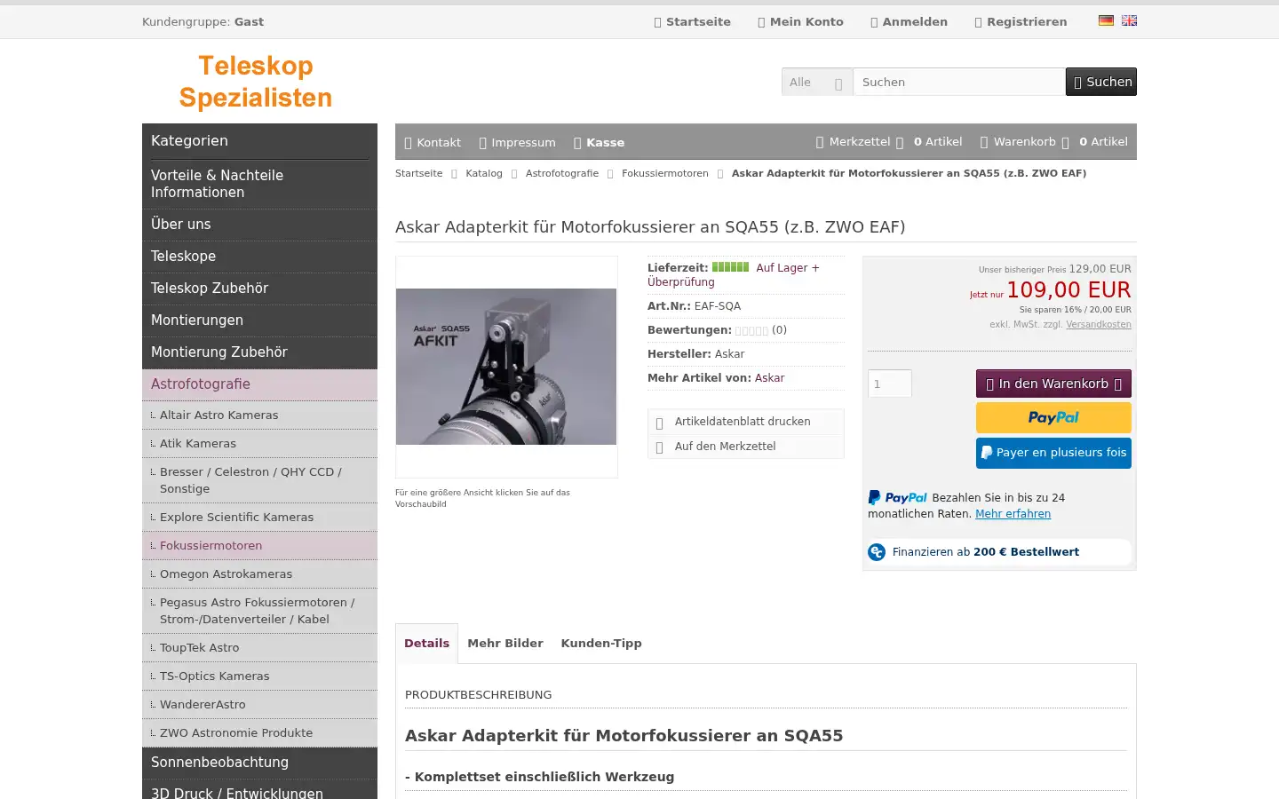 Screenshot of teleskop-spezialisten.de