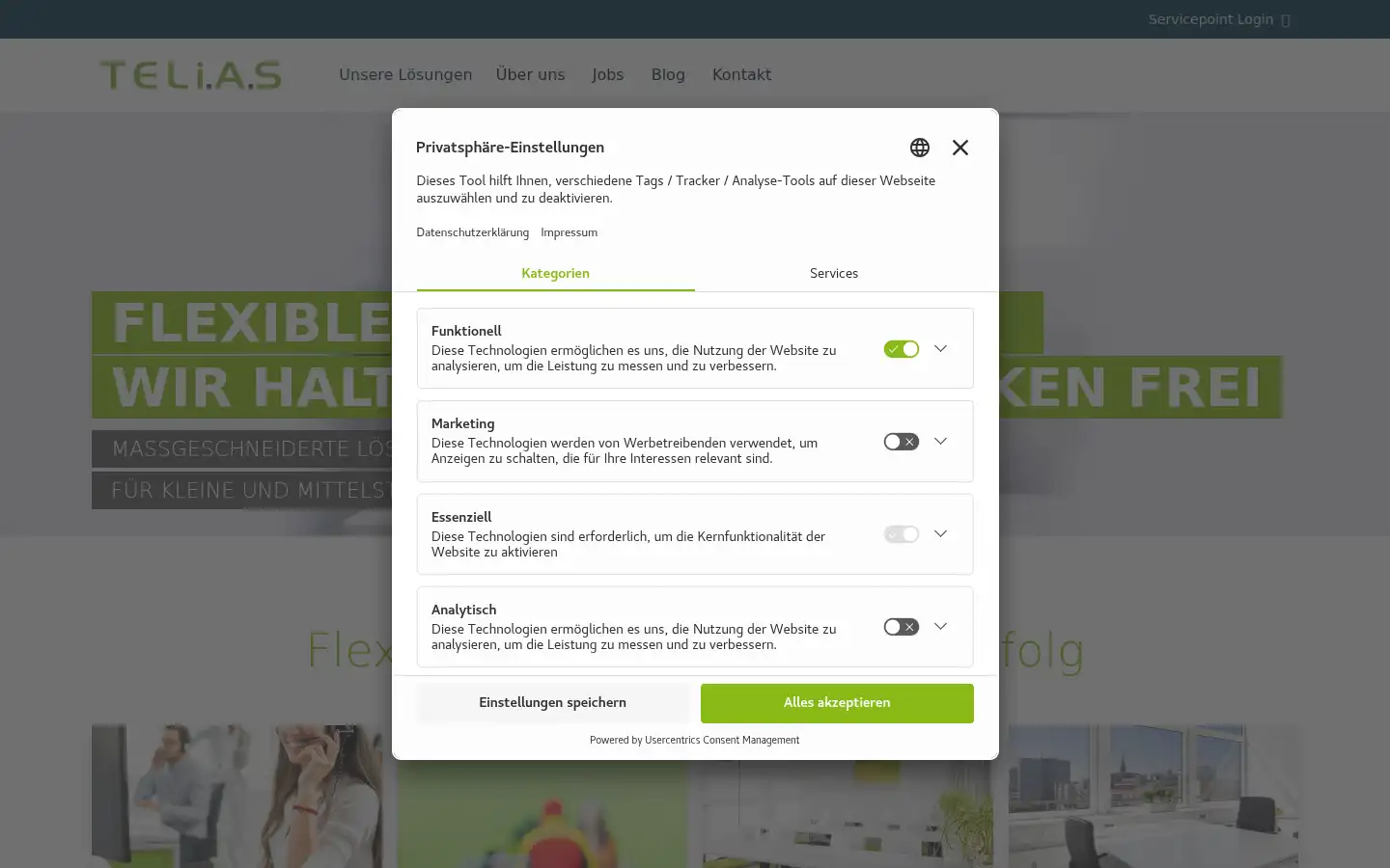 Screenshot of telias.de