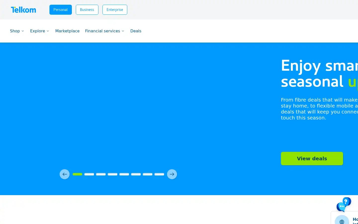 Screenshot of telkom.co.za