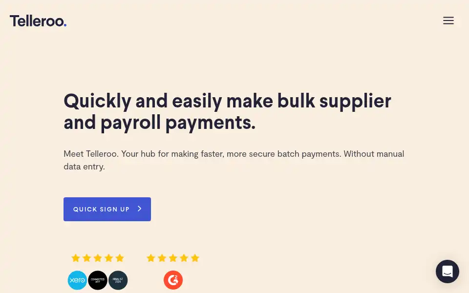 Screenshot of telleroo.com