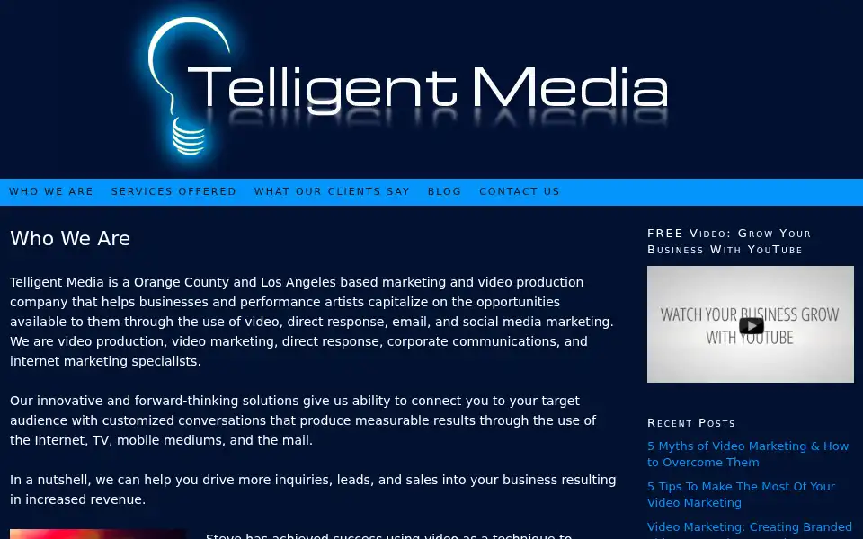 Screenshot of telligentmedia.com
