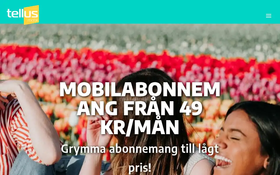 Screenshot of tellusmobil.se