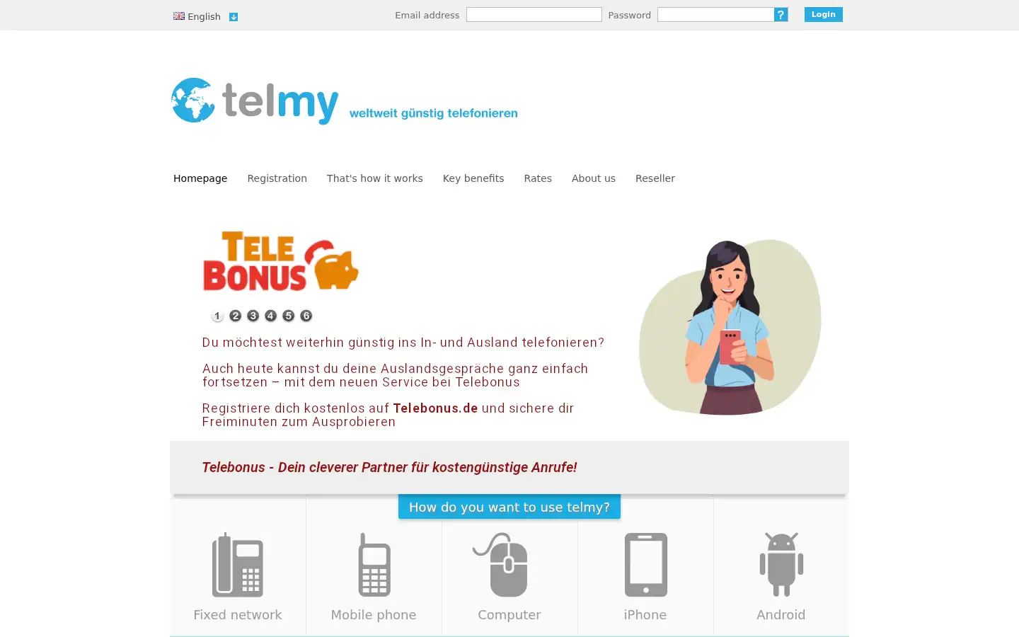 Screenshot of telmy.de