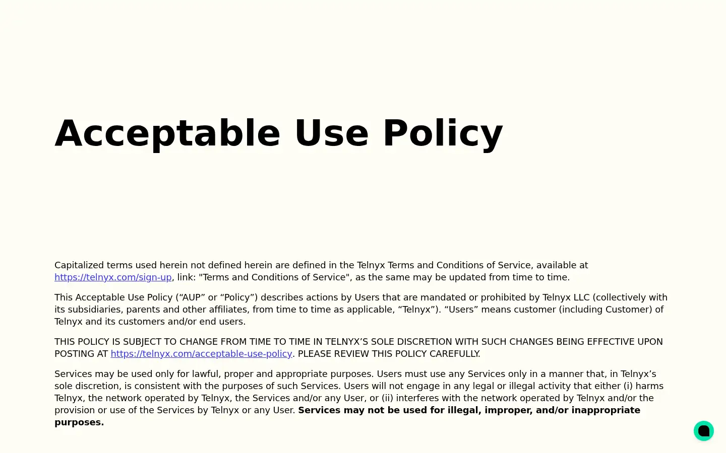 Screenshot of telnyx.com