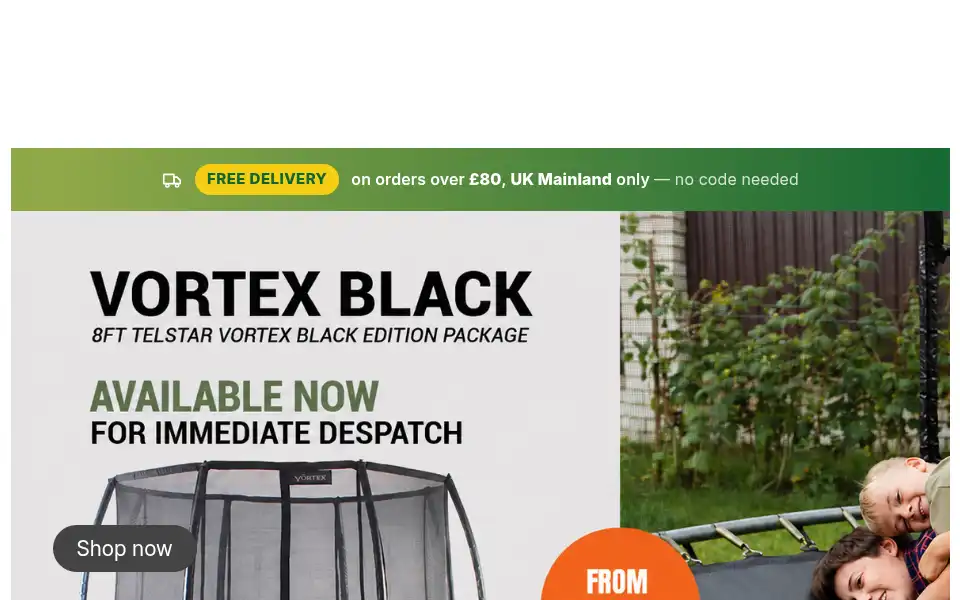 Screenshot of telstartrampolines.co.uk