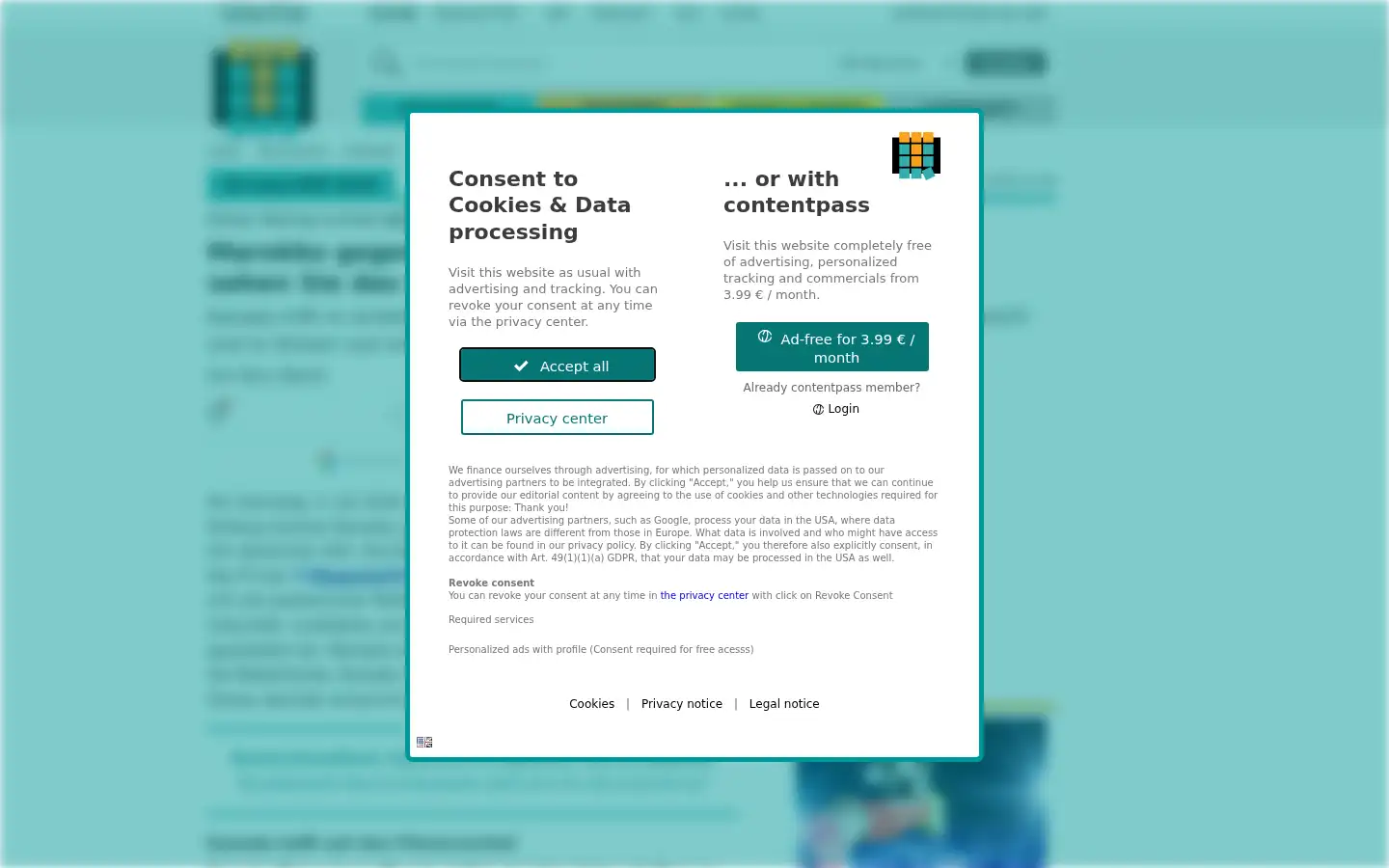 Screenshot of teltarif.de