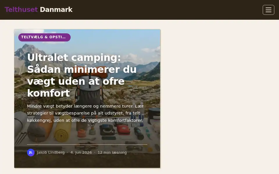 Screenshot of telthusetdanmark.dk