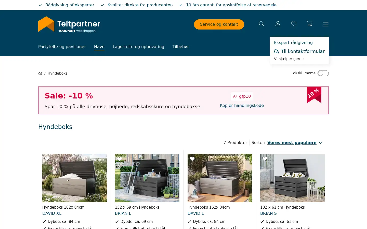 Screenshot of teltpartner.dk