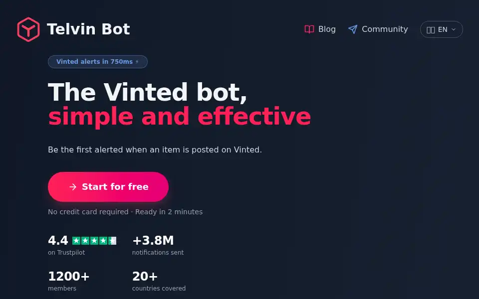 Screenshot of telvin-bot.com