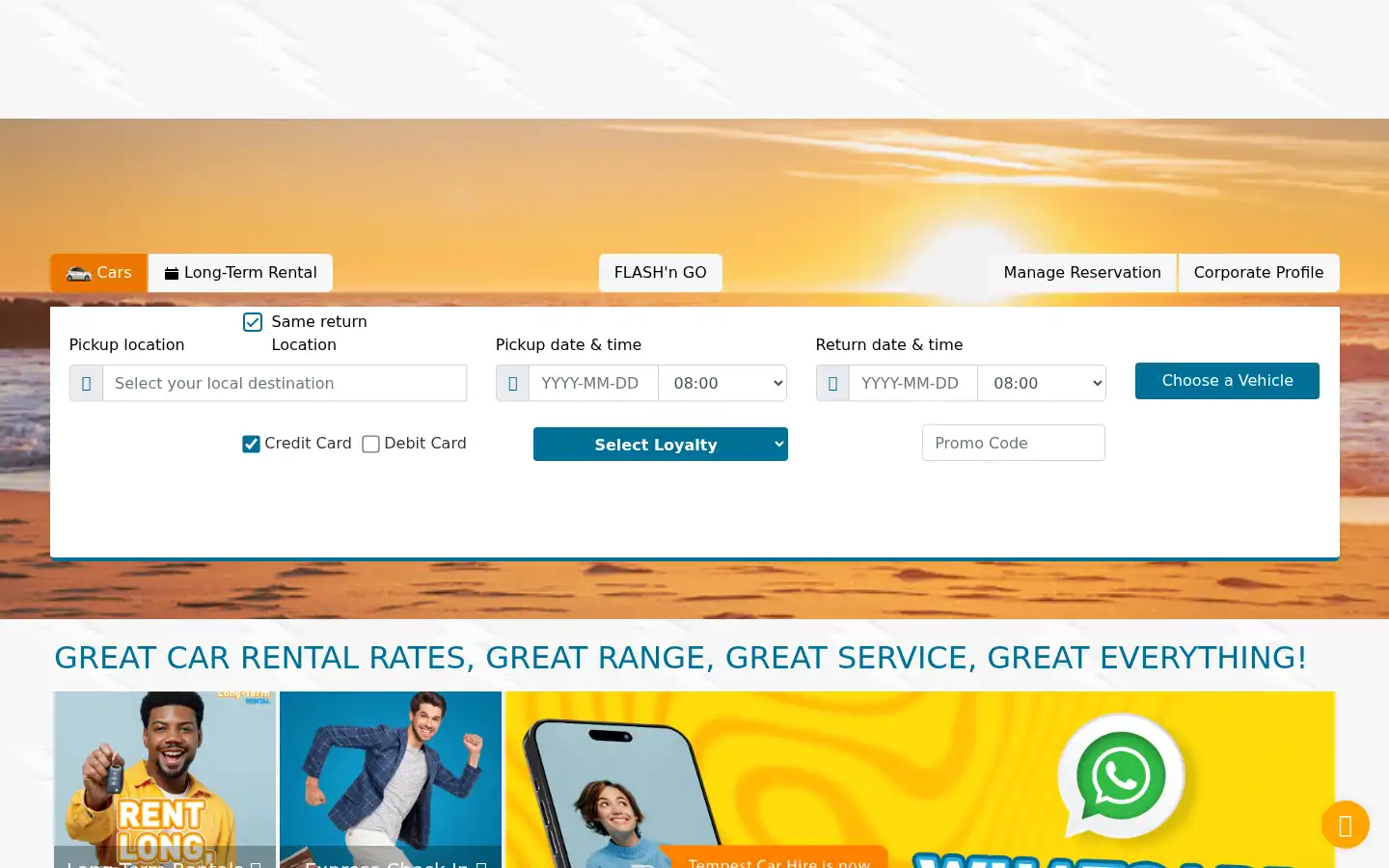 Screenshot of tempestcarhire.co.za