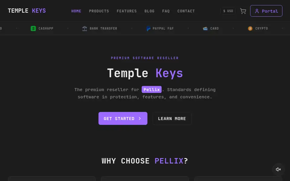 Screenshot of templekeys.xyz