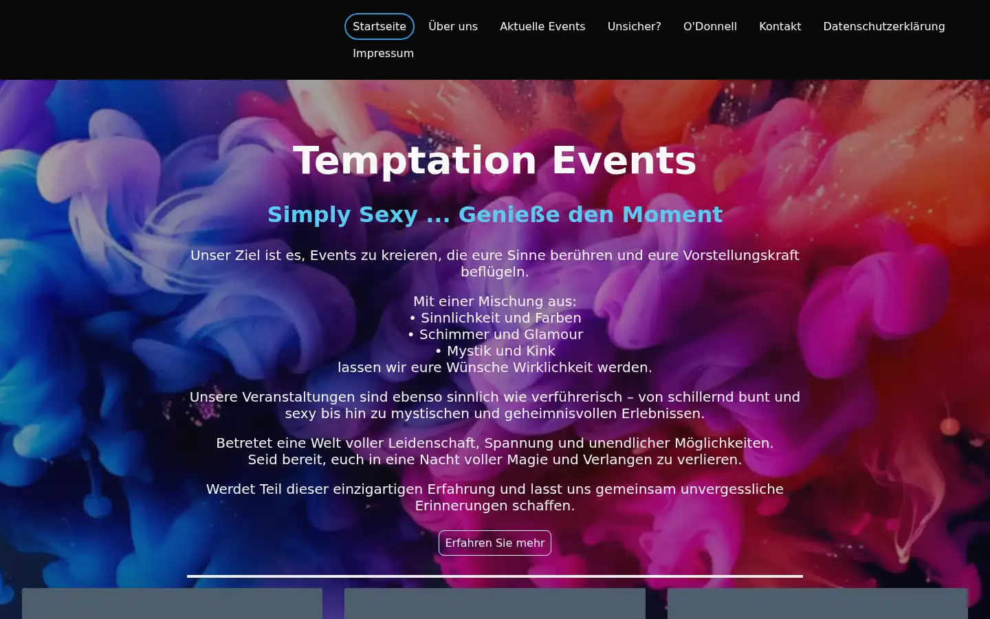 Screenshot of temptation-events.de