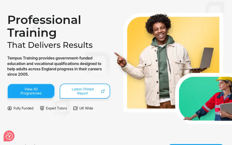 Screenshot of tempustraining.co.uk