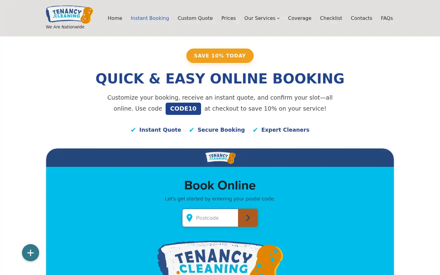 Screenshot of tenancy.cleaning