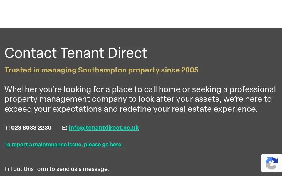 Screenshot of tenantdirect.co.uk