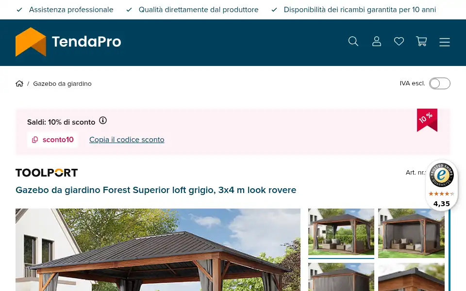 Screenshot of tendapro.it