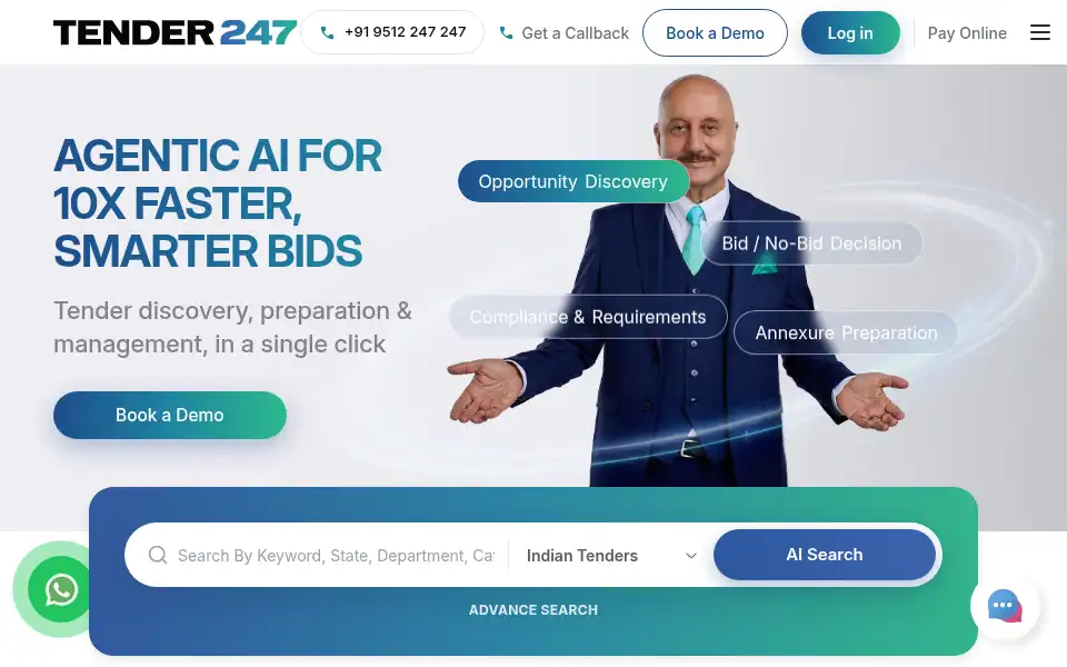 Screenshot of tender247.com