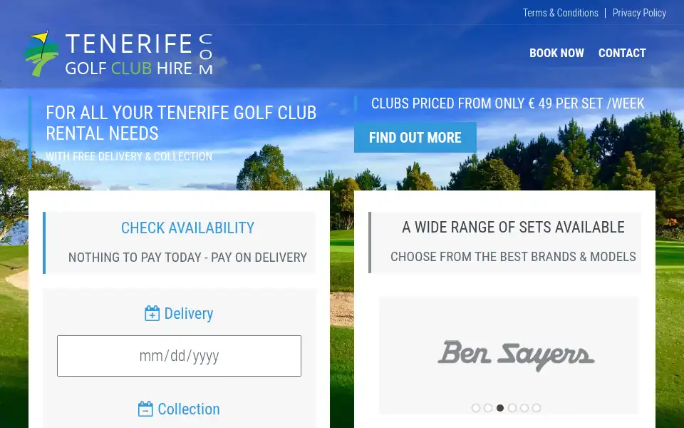 Screenshot of tenerifegolfclubhire.com