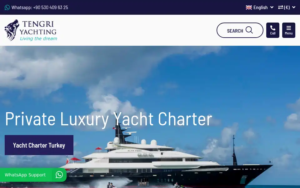 Screenshot of tengriyachting.com