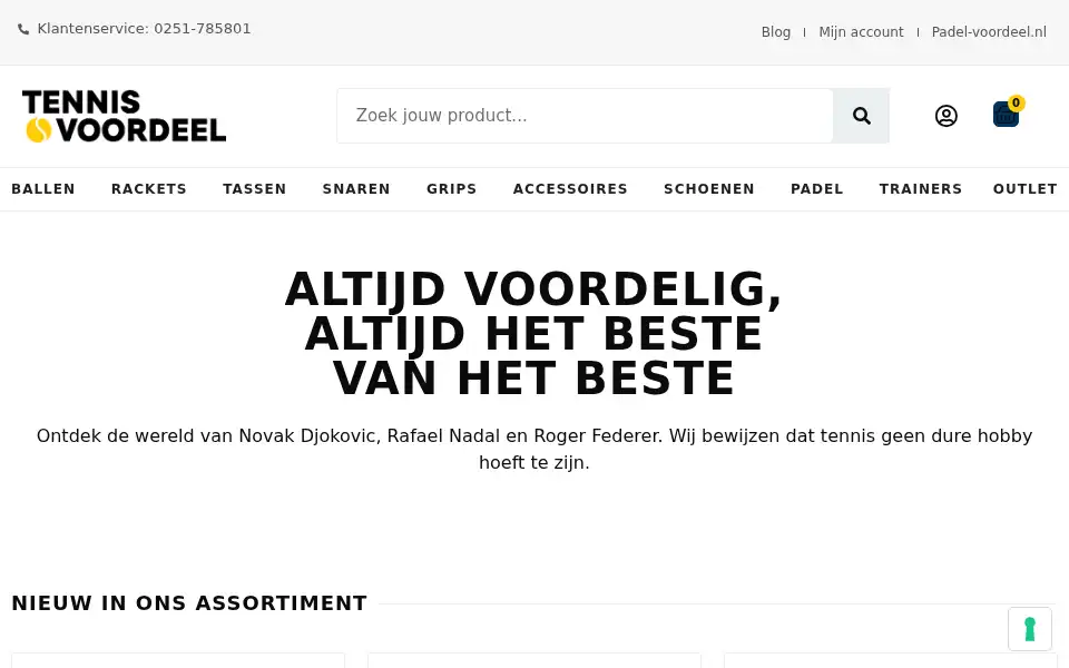 Screenshot of tennis-voordeel.nl