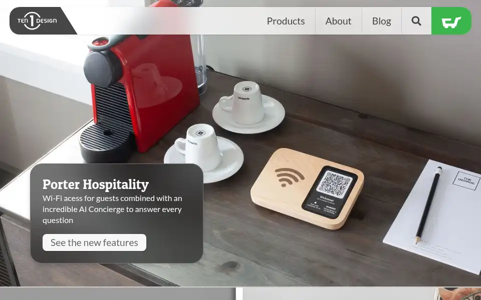 Screenshot of tenonedesign.com