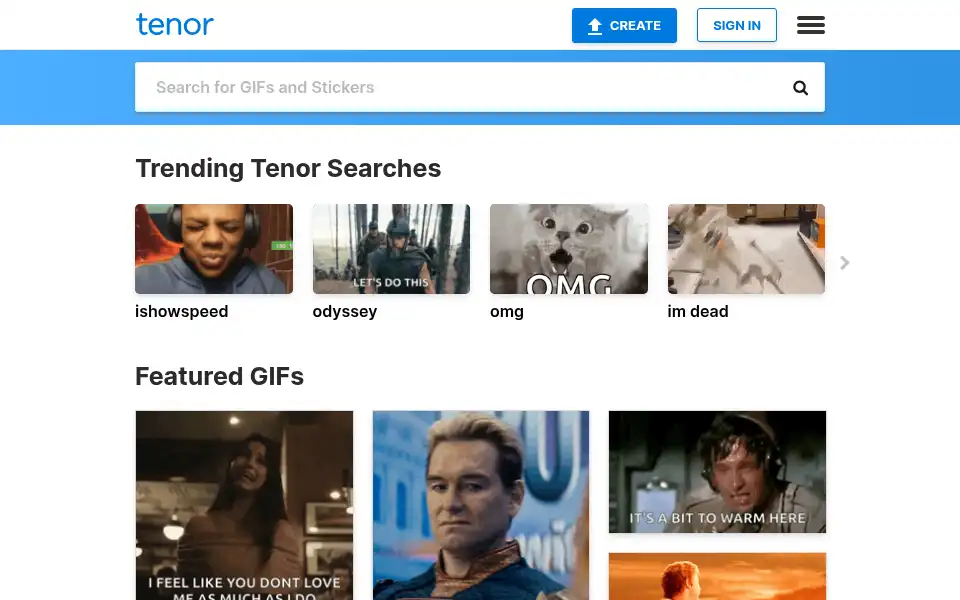 Screenshot of tenor.com