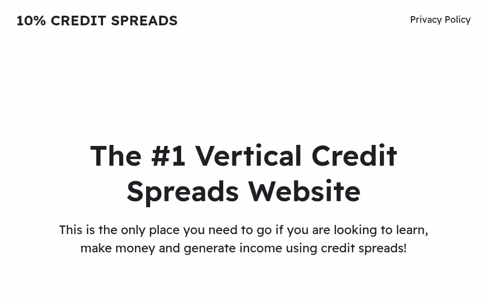 Screenshot of tenpercentcreditspreads.com