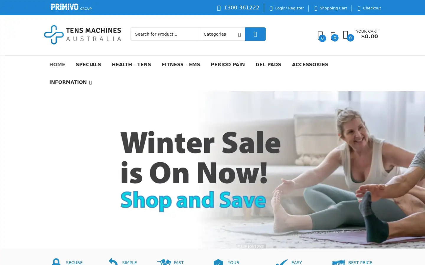 Screenshot of tensmachinesaustralia.com.au