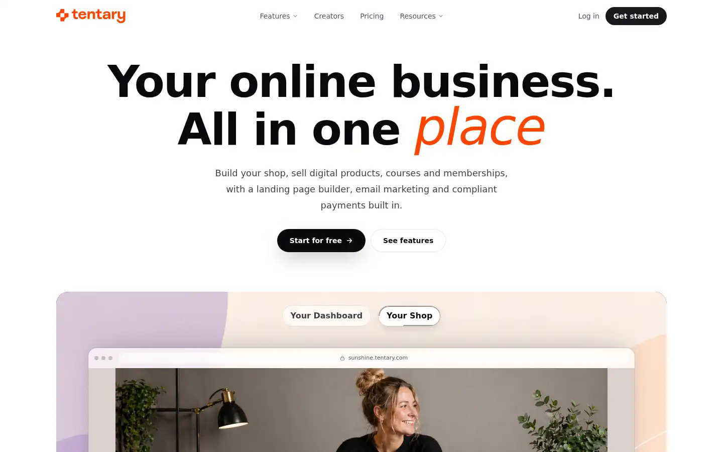 Screenshot of tentary.com