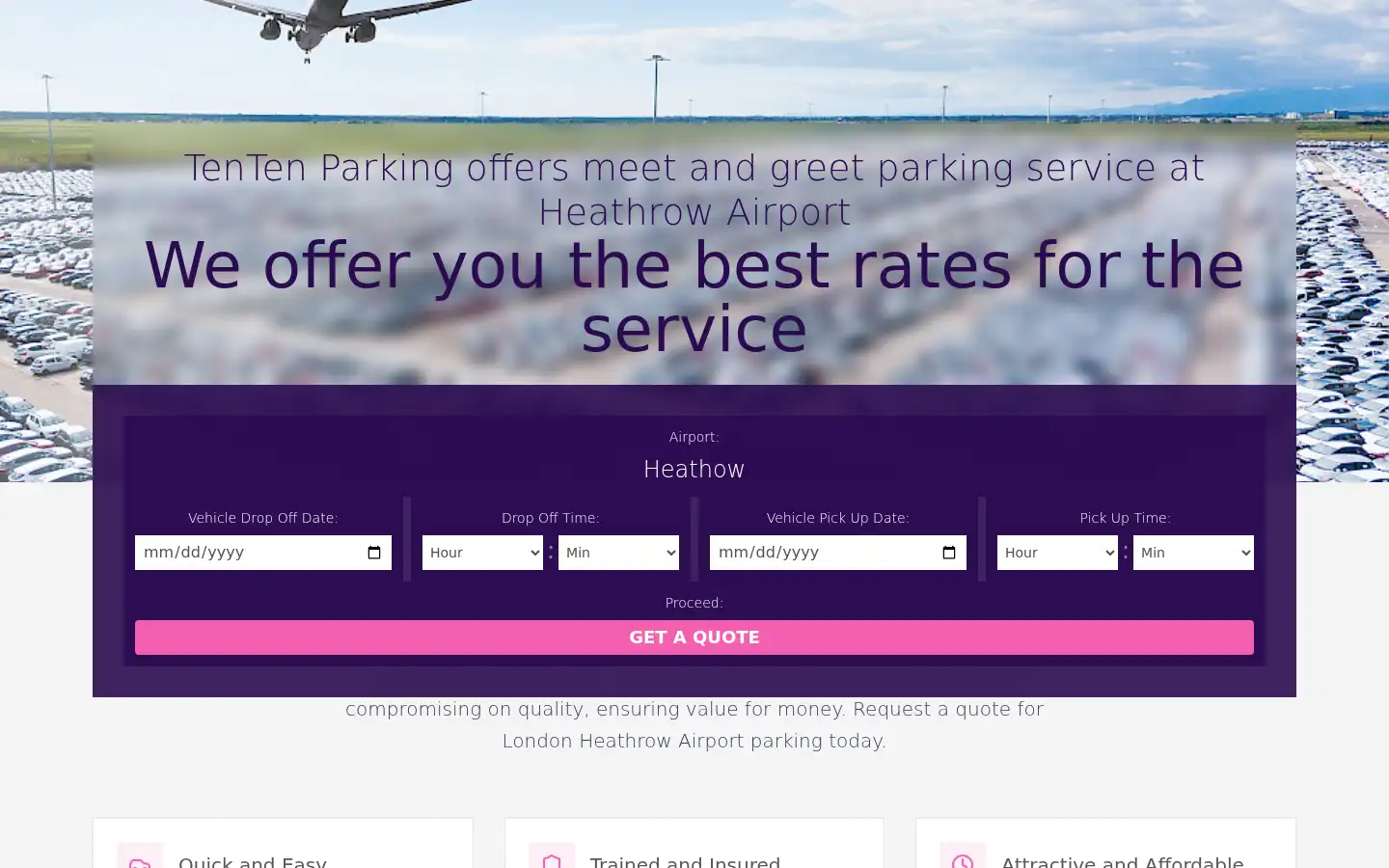 Screenshot of tentenparking.co.uk