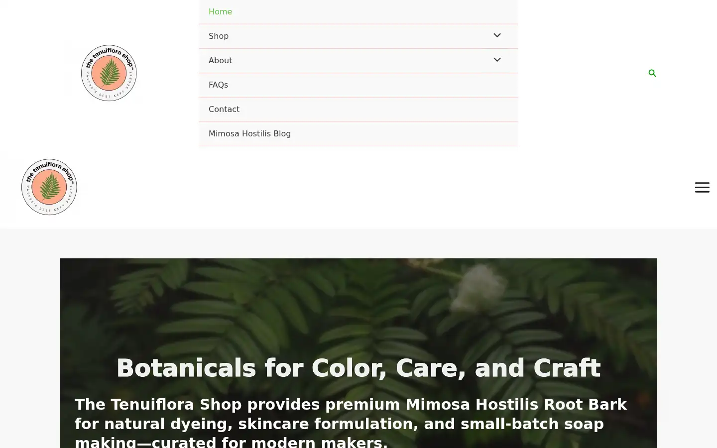 Screenshot of tenuiflorashop.com