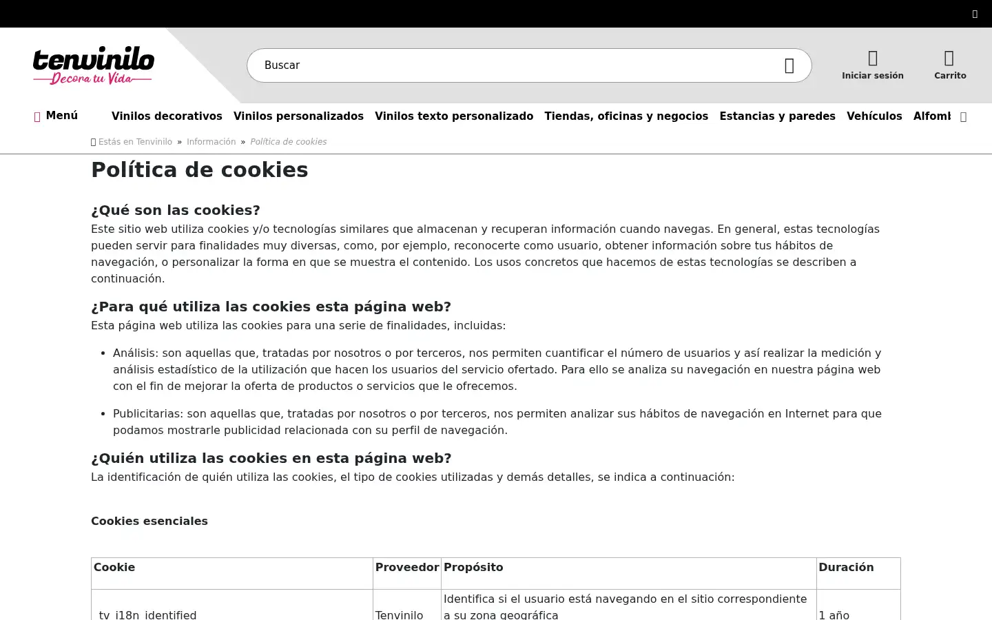 Screenshot of tenvinilo.com