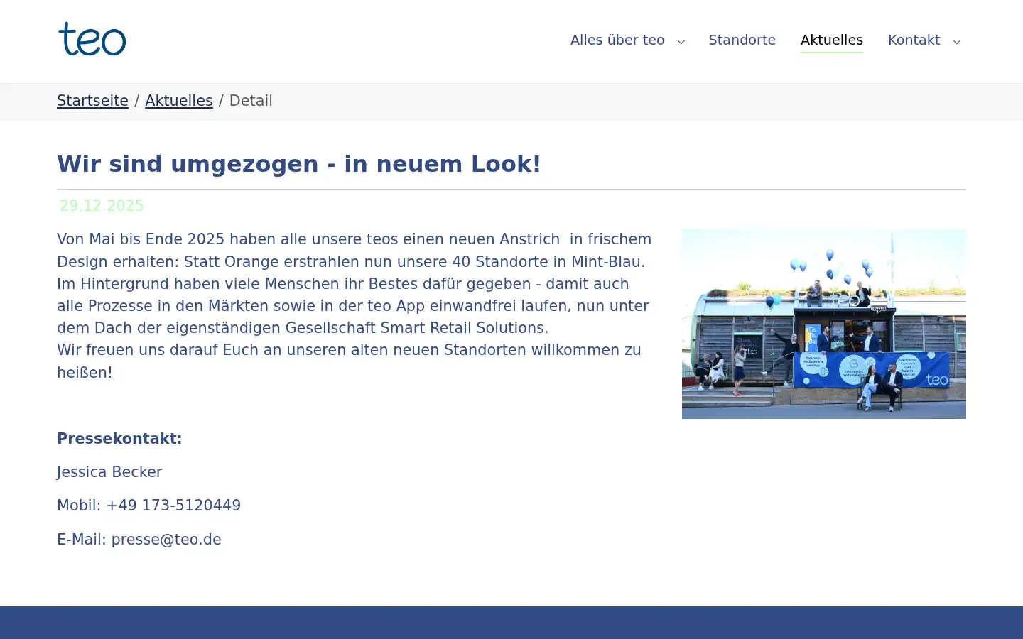 Screenshot of teo.de