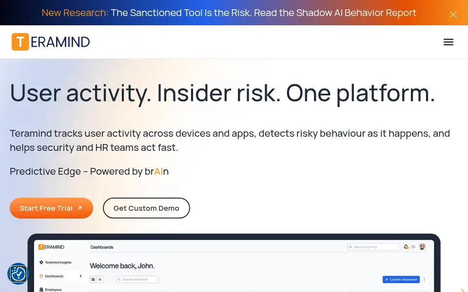 Screenshot of teramind.co