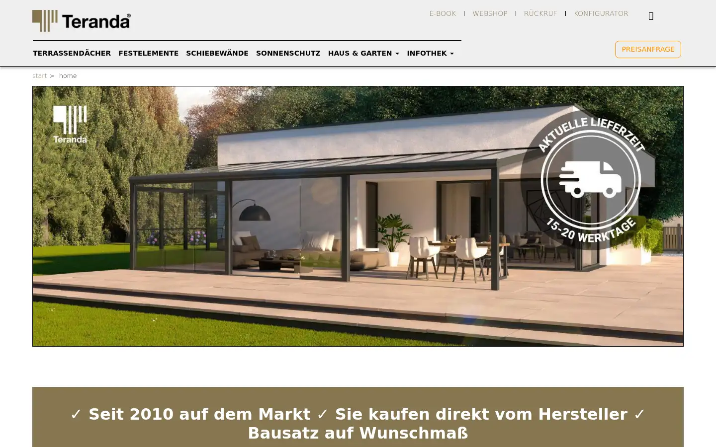 Screenshot of teranda.de