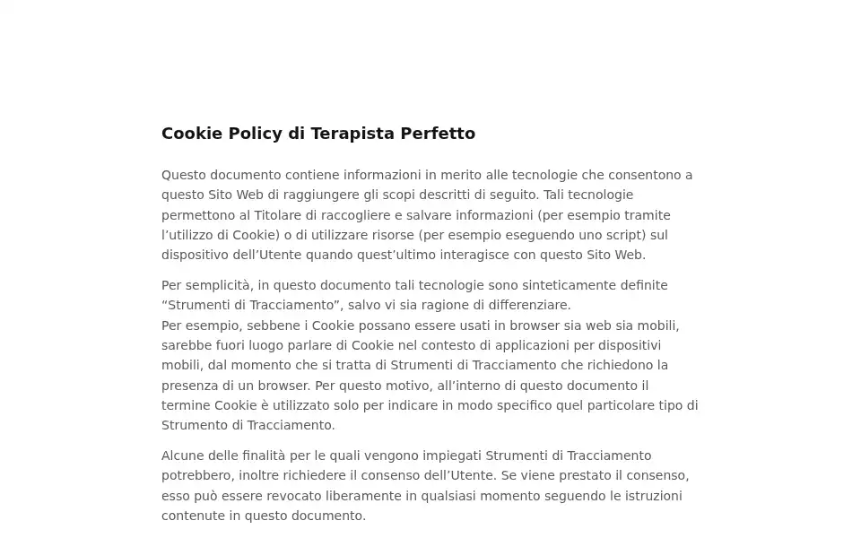 Screenshot of terapistaperfetto.com