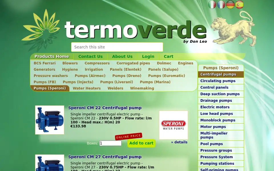 Screenshot of termoverde.com