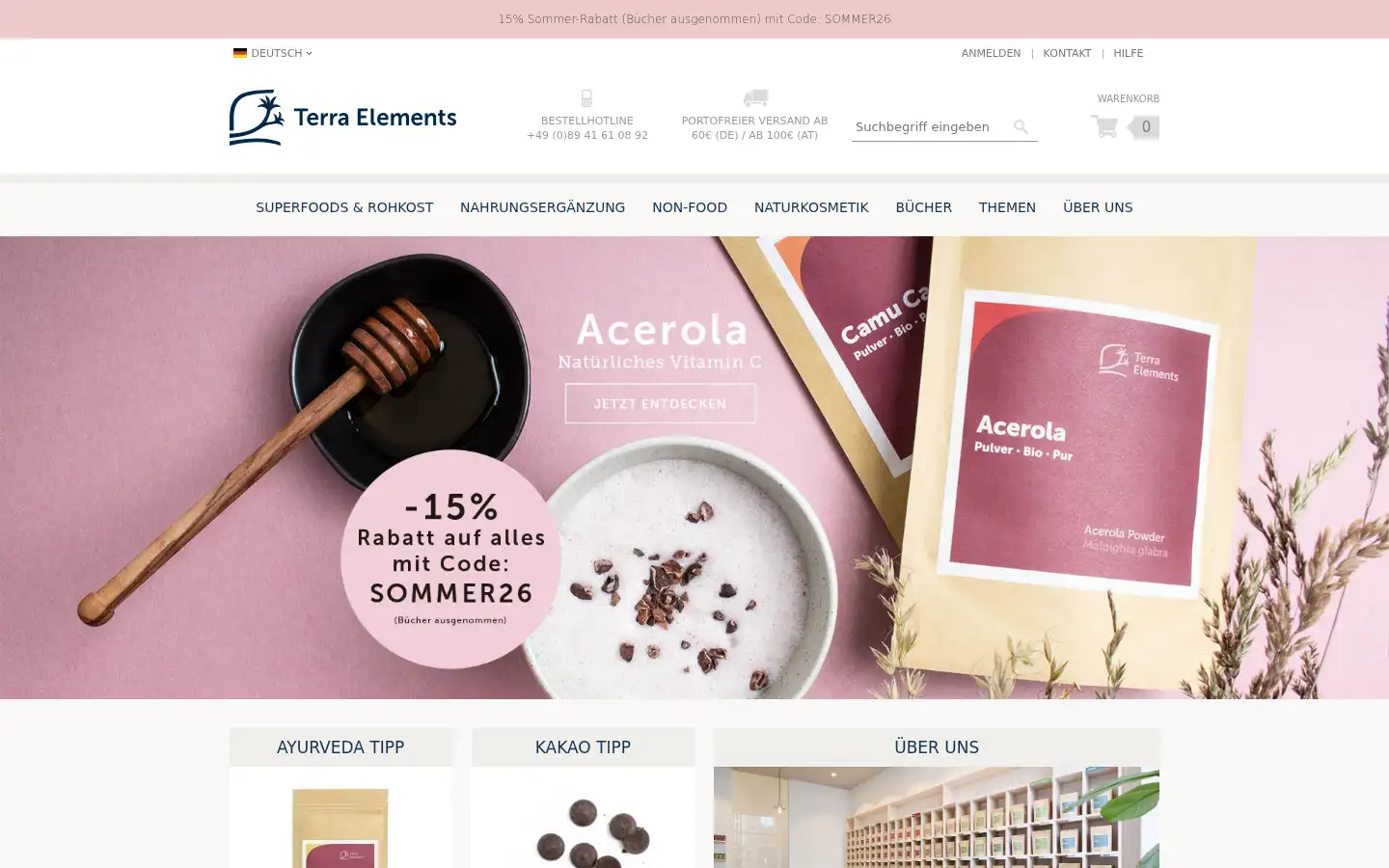Screenshot of terraelements.de