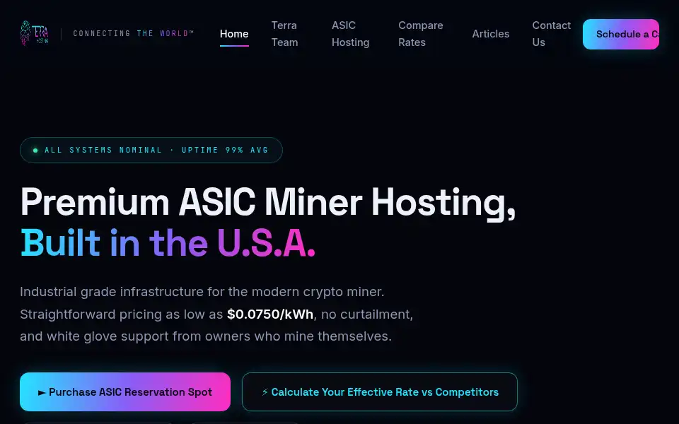 Screenshot of terrahosting.io