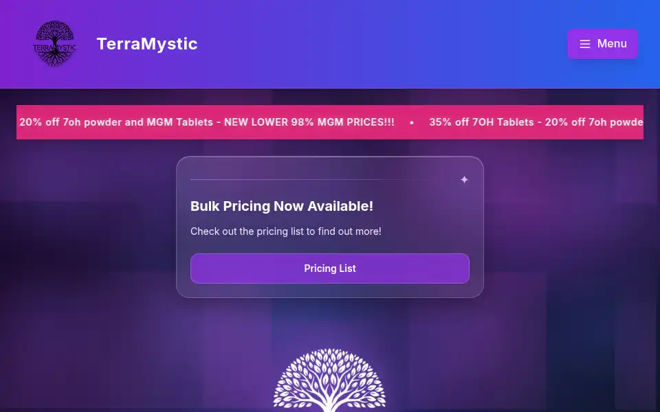 Screenshot of terramystic.shop