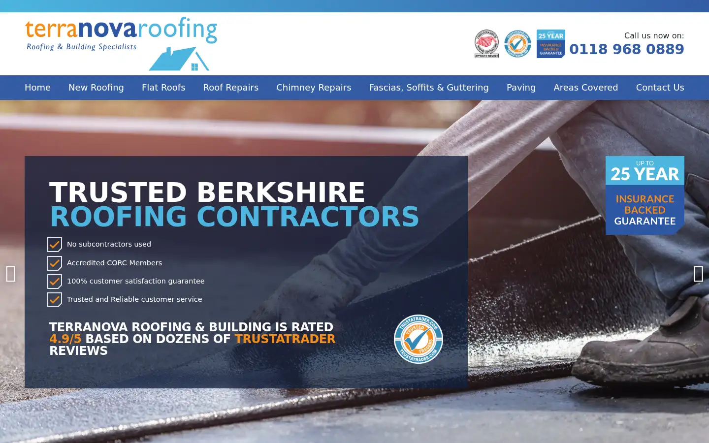 Screenshot of terranovaroofing.co.uk