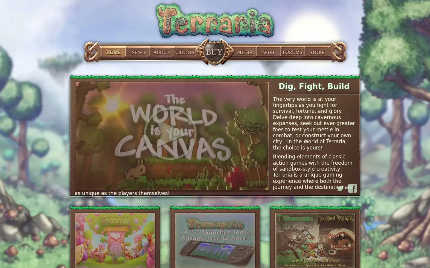 Screenshot of terraria.org