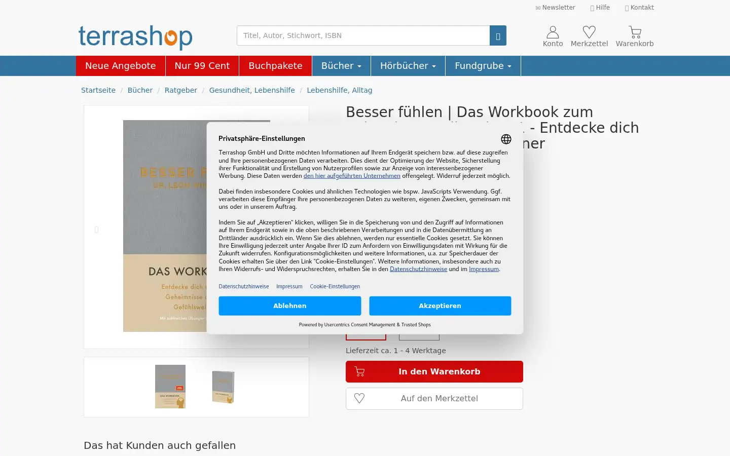 Screenshot of terrashop.de