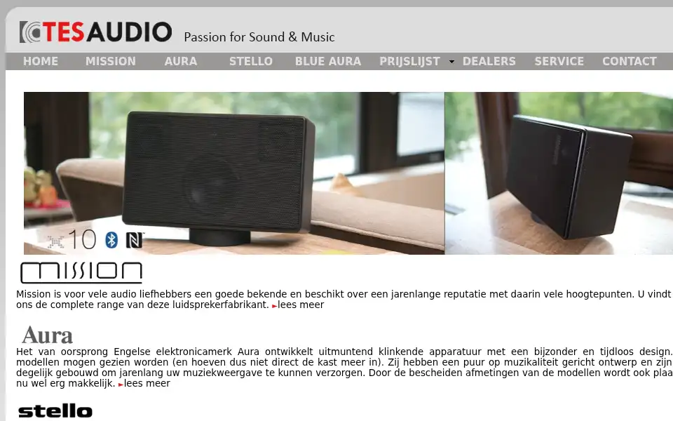 Screenshot of tesaudio.nl