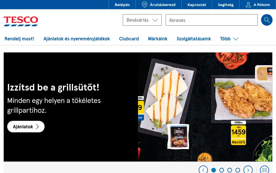 Screenshot of tesco.hu