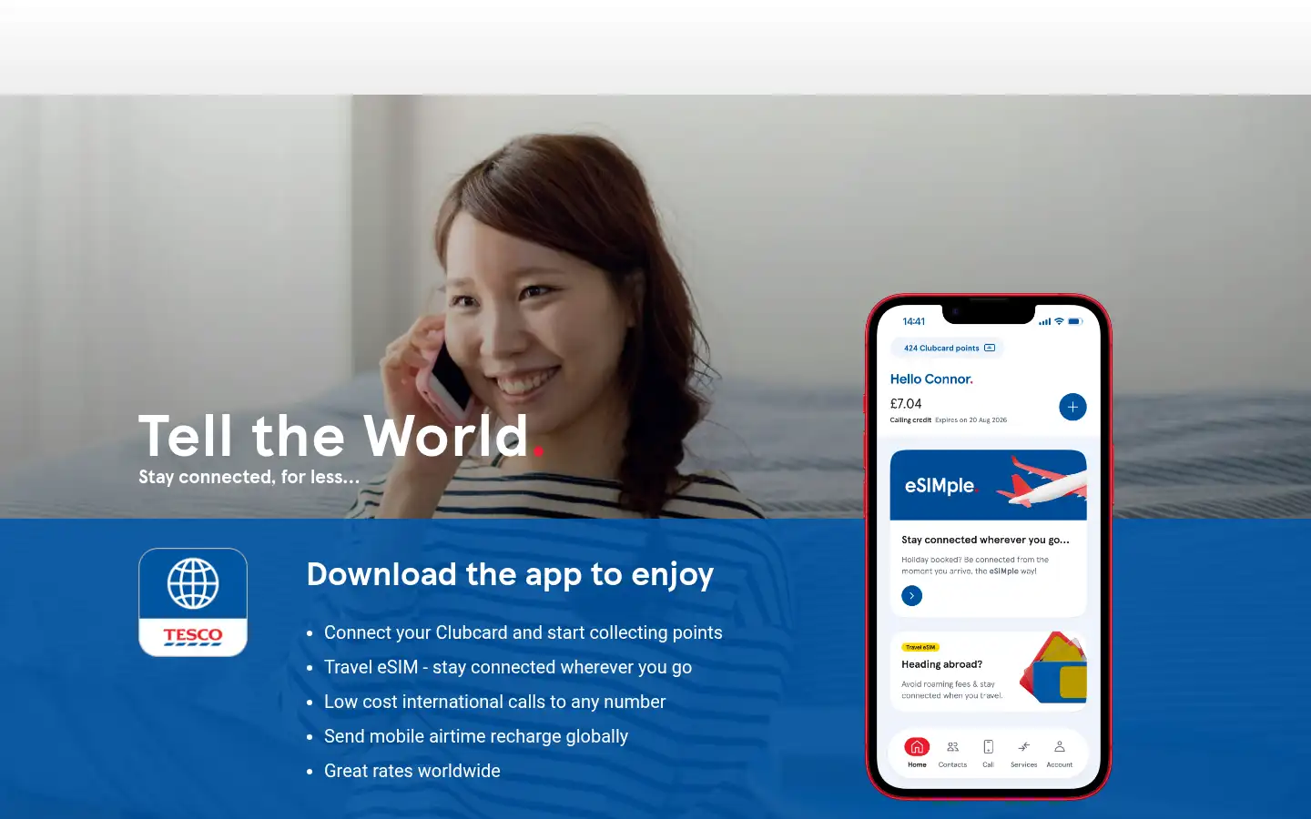 Screenshot of tescointernationalcalling.com