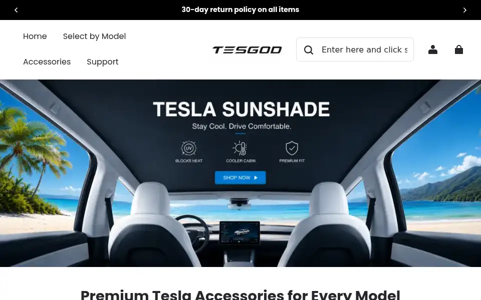 Screenshot of tesgod.com