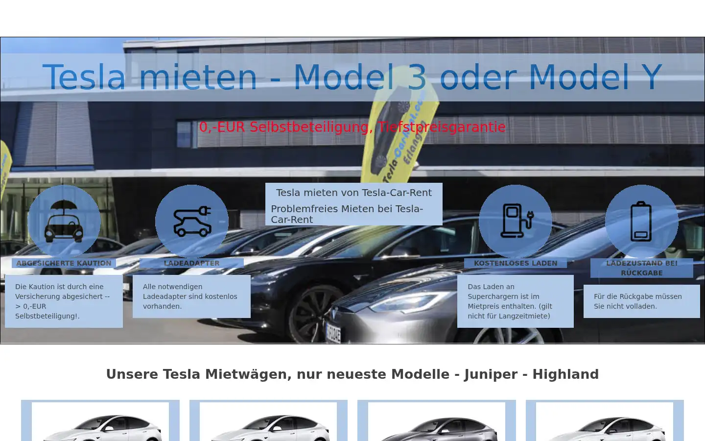 Screenshot of tesla-car-rent.com