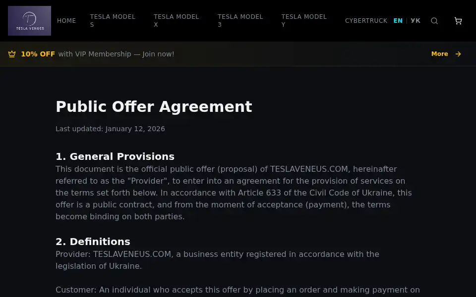 Screenshot of teslavenues.com